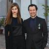 Stefano Accorsi et sa compagne Bianca Vitali - Stefano Accorsi (ancien compagnon de Laetitia Casta) est decoré des insignes de chevalier de l'ordre des Arts et des Lettres à l'ambassade de France à Rome le 21 janvier 2014.