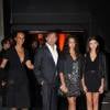 Karine Silla, son mari Vincent Perez, leur fille Iman et son amie Sonia Ben Ammar à la soirée des 95 ans de Vogue à l'hôtel particulier Iéna lors de la fashion week à Paris, le 3 octobre 2015.