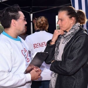 La princesse Stéphanie de Monaco a accompagné le lancement de l'opération de dépistage du VIH Test in the City sur la promenade Honoré II devant le centre commercial de Fontvieille à Monaco le 25 novembre 2015. © Bruno Bebert / BestImage