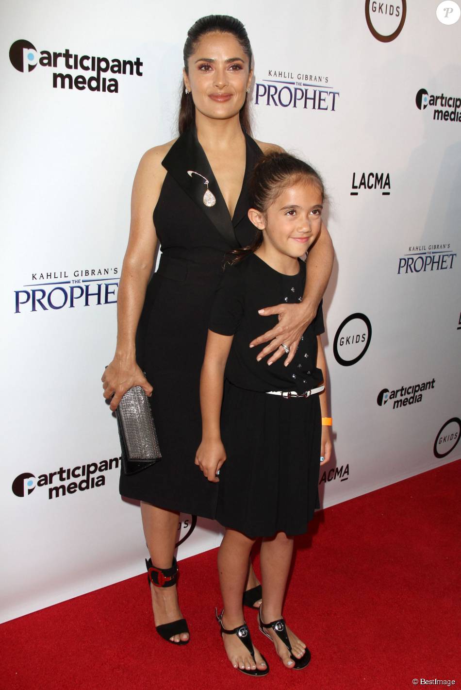 Salma Hayek et sa fille Valentina Paloma Pinault - Première de &quot;Kahlil Gibran&#039;s The Prophet&quot; à Los Angeles le 29 juillet 2015.