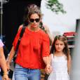 Katie Holmes emmène sa fille Suri Cruise sur le tournage de son nouveau film "All We Had" à New York, le 24 août 2015.