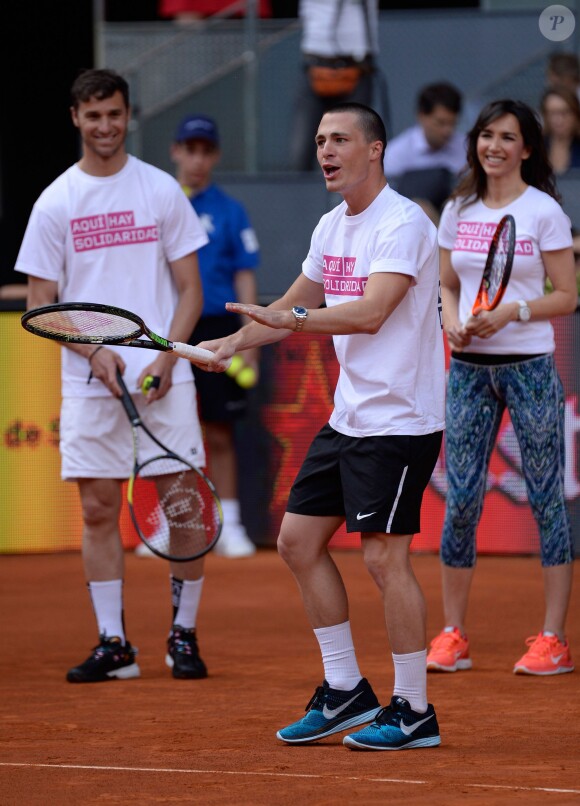 Colton Haynes - Elsa Pataky joue au tennis lors d'une journée caritative au Masters de Madrid, le 1er mai 2015
