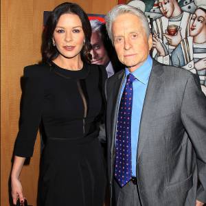 Michael Douglas et Catherine Zeta-Jones lors d'un déjeuner privé au Bernardin à New York le 3 décembre 2015.