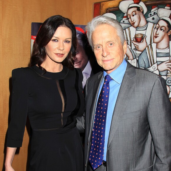 Michael Douglas et Catherine Zeta-Jones lors d'un déjeuner privé au Bernardin à New York le 3 décembre 2015.