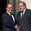 François Hollande et Michel Platini au Palais de l'Elysée à Paris le 10 juin 2015