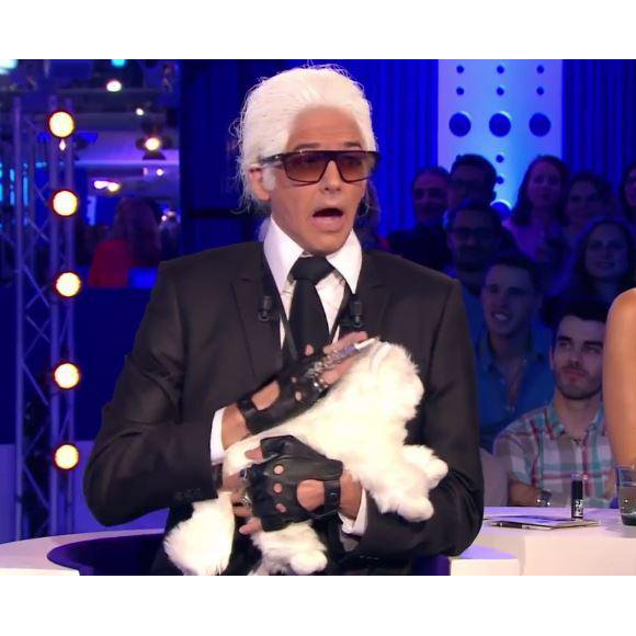 Marc-Antoine Le Bret dans la peau de Karl Lagerfeld dans ONPC