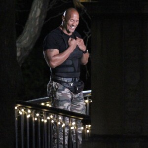 Exclusif - Dwayne Johnson sur le tournage du film "Central Intelligence" à Boston, le 18 juin 2015