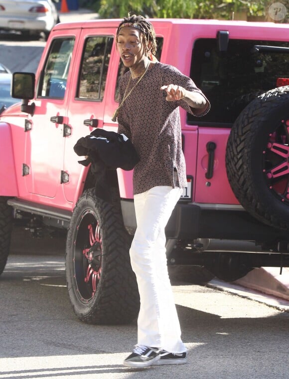 Amber Rose et son mari Wiz Khalifa emmènent leur fils Sebastian jouer au parc à Los Angeles, le 16 décembre 2015