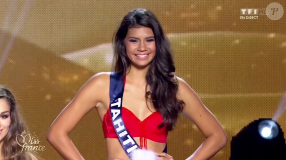 Miss Tahiti choisie parmi les cinq finalistes, lors de l'élection Miss France 2016 le samedi 19 décembre 2015 sur TF1