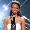Flora Coquerel, Miss France 2014, aux Etats-Unis pour le concours Miss Univers 2016. Le comité Miss France a dévoilé sur son compte Twitter la robe hommage aux victimes des attentats de Paris. Décembre 2015.