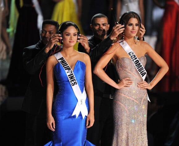 Miss Philippines 2015 Pia Alonzo Wurtzbach et Miss Colombie 2015 Ariadna Gutiérrez lors de la finale de Miss Univers 2015 au Planet Hollywood Resort & Casino. Las Vegas, le 20 décembre 2015.