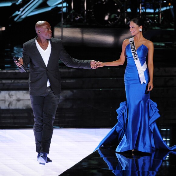 Seal et Miss Philippines 2015, Pia Alonzo Wurtzbach lors de la finale de Miss Univers 2015 au Planet Hollywood Resort & Casino. Las Vegas, le 20 décembre 2015.