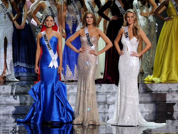 Miss Philippines 2015, Pia Alonzo Wurtzbach, Miss Colombie 2015, Ariadna Gutierrez et Miss USA 2015, Olivia Jordan, étaient les trois finales de Miss Univers 2015. Las Vegas, le 20 décembre 2015.