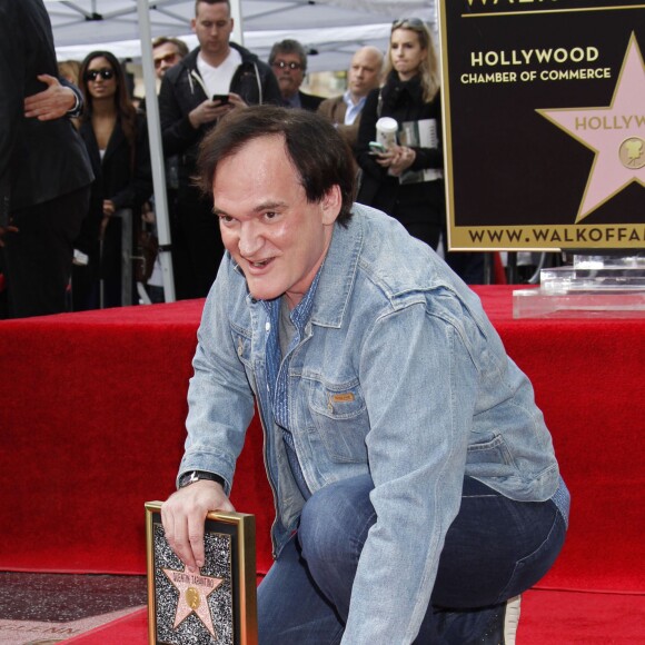 Quentin Tarantino reçoit son étoile sur le Walk of Fame à Hollywood le 21 décembre 2015.