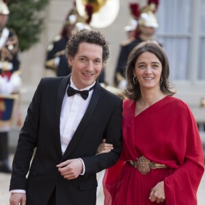 Guillaume Gallienne et sa femme Amandine - Dîner d'état en l’honneur de la reine d'Angleterre donné par le président français au palais de l’Elysée à Paris, le 6 juin 2014.