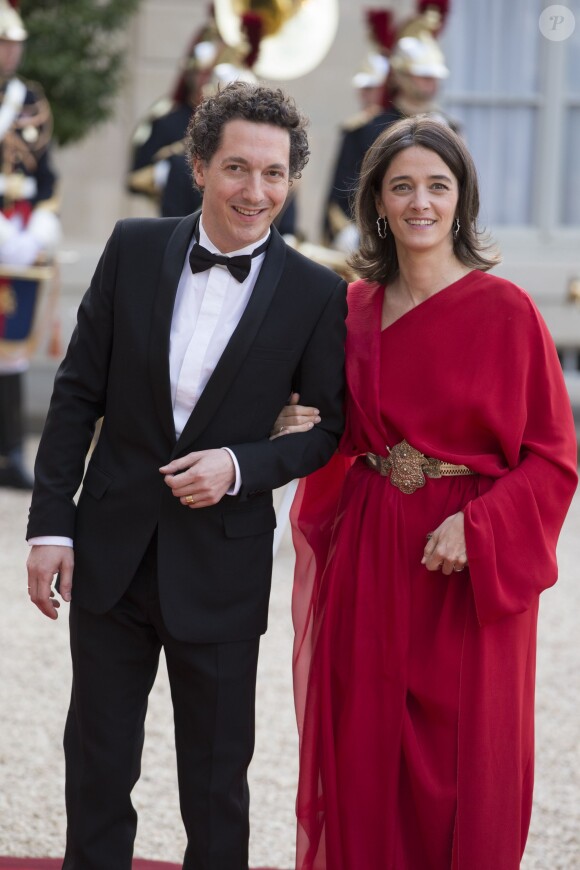 Guillaume Gallienne et sa femme Amandine - Dîner d'état en l’honneur de la reine d'Angleterre donné par le président français au palais de l’Elysée à Paris, le 6 juin 2014.