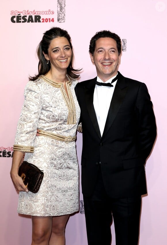 Guillaume Gallienne et sa femme Amandine à Paris le 28 Février 2014.