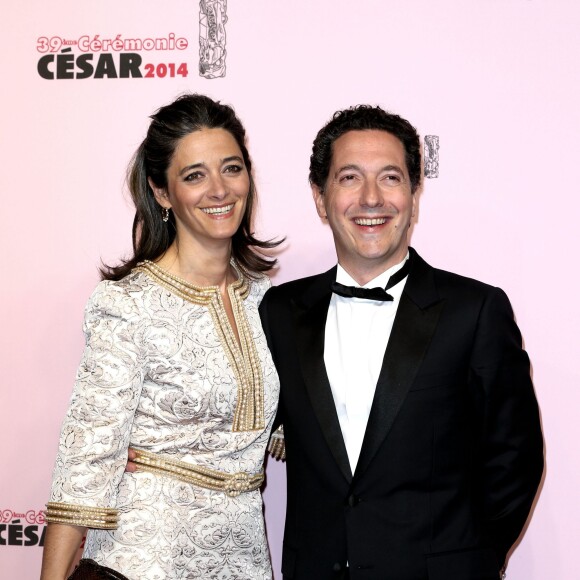 Guillaume Gallienne et sa femme Amandine à Paris le 28 Février 2014.