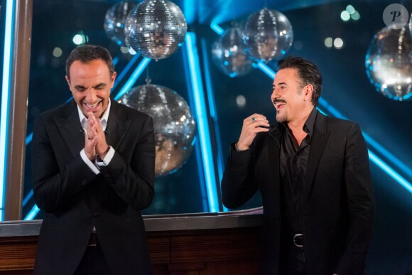 Exclusif - Nikos Aliagas et José Garcia, sur le bateau Jean Bruel à Paris pour le tournage de l'émission Toute la musique qu'on aime diffusée le 31 décembre 2015 au soir dès 00h30 sur TF1. © Cyril Moreau