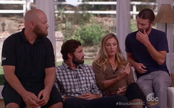 Brody, Brandon, Casey et Burt Jenner interviewés sur le changement de sexe de leur père Bruce (désormais Caitlyn) Jenner dans l'émission 20/20 sur ABC. Avril 2015.