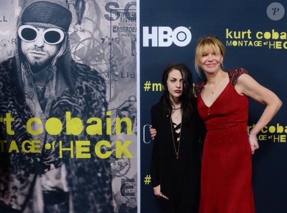 Courtney Love et sa fille Frances Bean Cobain - Première du film "Kurt Cobain: Montage of Heck" à Hollywood. Le 21 avril 2015.
