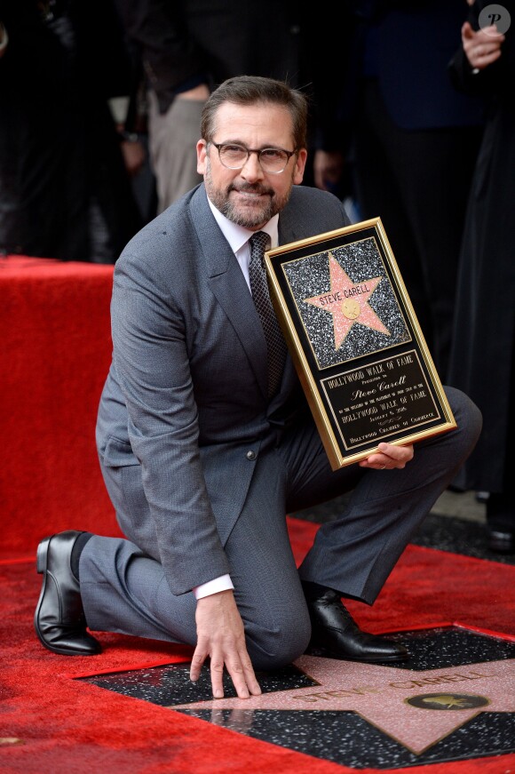 Steve Carell sur le Hollywood Walk of Fame le 6 janvier 2016.