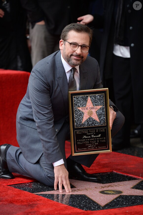 Steve Carell sur le Hollywood Walk of Fame le 6 janvier 2016.