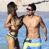 Leryn Franco, spécialiste paraguayenne du lancer de javelot, en vacances à Miami le 7 janvier 2016 avec son compagnon Rodrigo Galeano Zarza. La recordwoman du Paraguay de la spécialité est aussi une reine de beauté dont le physique fait le buzz.