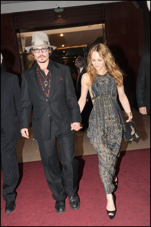 Johnny Depp et Vanessa Paradis - Soirée Chanel à Cannes, le 5 mai 2010