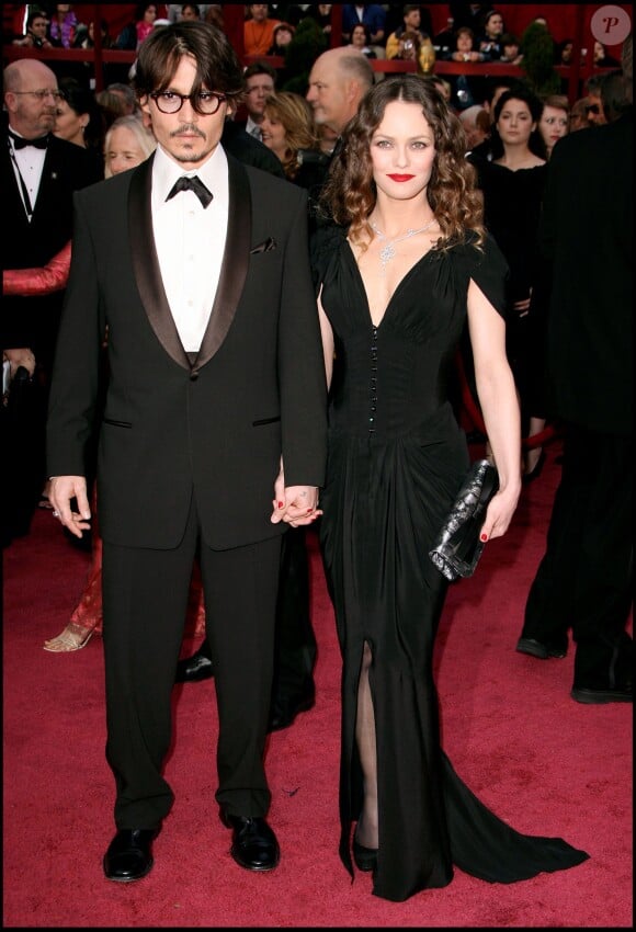 Johnny Depp et Vanessa Paradis à la 80e cérémonie des Oscars, à Hollywood, le 24 février 2008