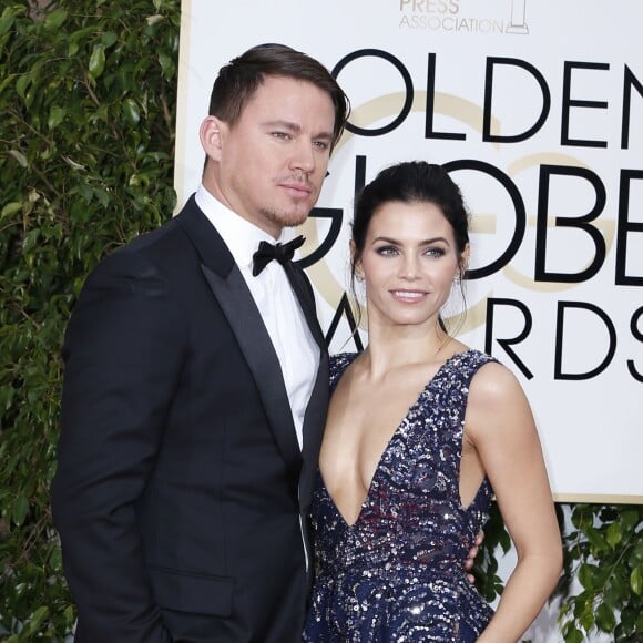 Channing Tatum (habillé en Dior Homme) et sa femme Jenna Dewan - La 73ème cérémonie annuelle des Golden Globe Awards à Beverly Hills, le 10 janvier 2016. © Olivier Borde/Bestimage