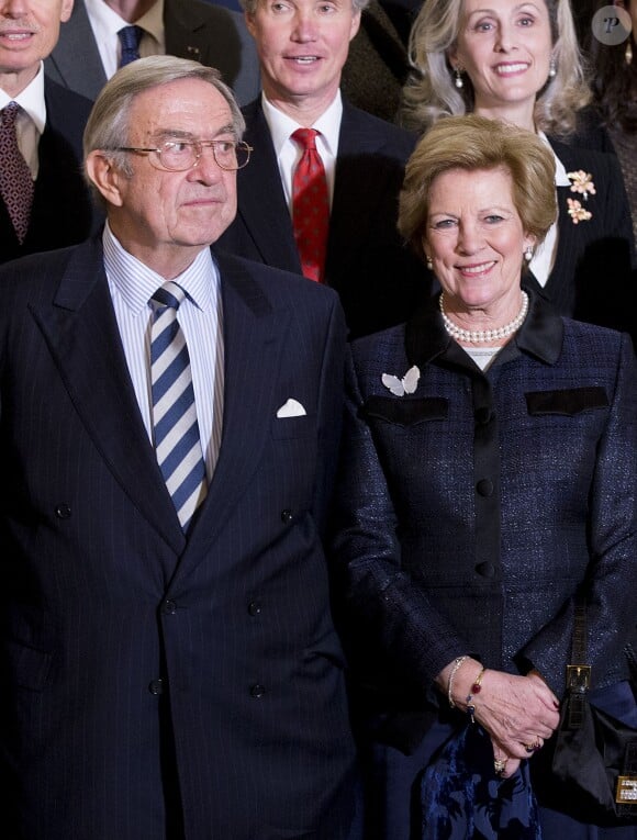 Le roi Constantin et la reine Anne-Marie de Grèce lors du concert organisé le 9 janvier 2016 à la Philharmonie pour le 95e anniversaire du grand-duc Jean de Luxembourg.