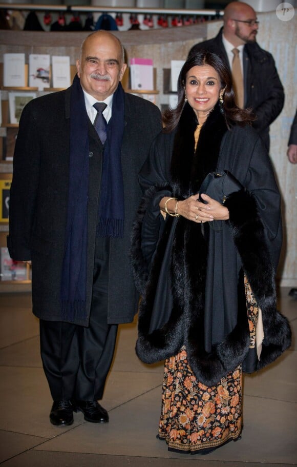 Le prince Hassan et la princesse Sarvath de Jordanie lors du concert organisé le 9 janvier 2016 à la Philharmonie pour le 95e anniversaire du grand-duc Jean de Luxembourg.
