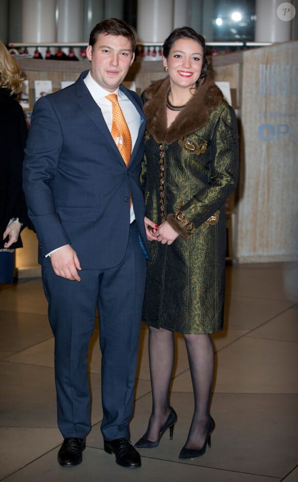 Le prince Sébastien et la princesse Alexandra de Luxembourg lors du concert organisé le 9 janvier 2016 à la Philharmonie pour le 95e anniversaire du grand-duc Jean de Luxembourg.