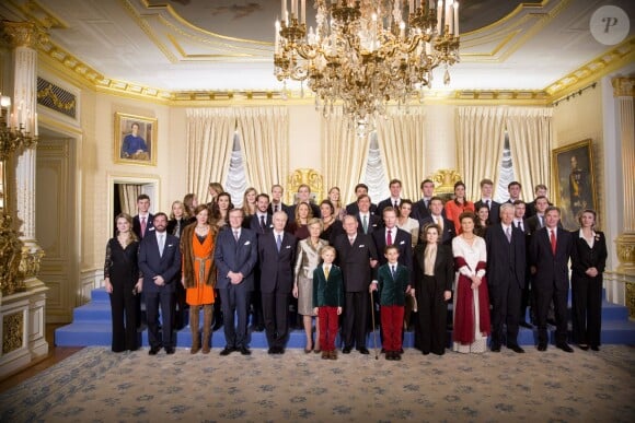 Photo de famille pour le 95e anniversaire du grand-duc henri de Luxembourg, le 9 janvier 2016.