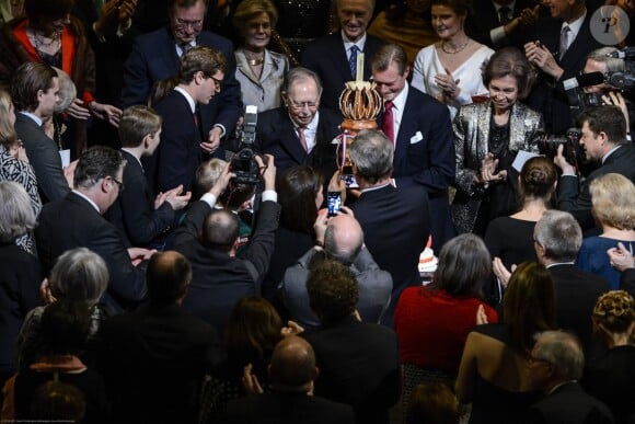 Le grand-duc Jean de Luxembourg lors de la célébration de ses 95 ans à la Philharmonie de Luxembourg le 9 janvier 2016.