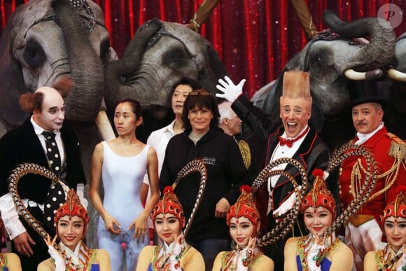 La princesse Stéphanie de Monaco, présidente de l'événement, participait le 12 janvier 2016 au lancement du 40e Festival international du cirque de Monte-Carlo, sous le chapiteau de Fontvieille, à l'avant-veille de la cérémonie d'ouverture. © Bruno Bébert / Bestimage