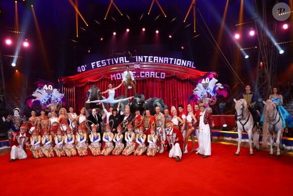La princesse Stéphanie de Monaco, présidente de l'événement, participait le 12 janvier 2016 au lancement du 40e Festival international du cirque de Monte-Carlo, sous le chapiteau de Fontvieille, à l'avant-veille de la cérémonie d'ouverture. © Bruno Bébert / Bestimage
