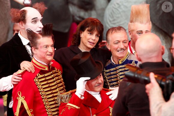 La princesse Stéphanie de Monaco, présidente de l'événement, participait le 12 janvier 2016 au lancement du 40e Festival international du cirque de Monte-Carlo, sous le chapiteau de Fontvieille, à l'avant-veille de la cérémonie d'ouverture. © Bruno Bébert / Bestimage