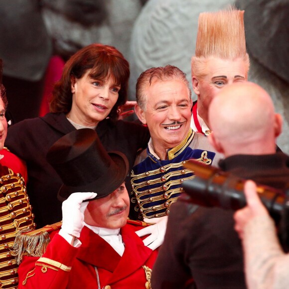 La princesse Stéphanie de Monaco, présidente de l'événement, participait le 12 janvier 2016 au lancement du 40e Festival international du cirque de Monte-Carlo, sous le chapiteau de Fontvieille, à l'avant-veille de la cérémonie d'ouverture. © Bruno Bébert / Bestimage