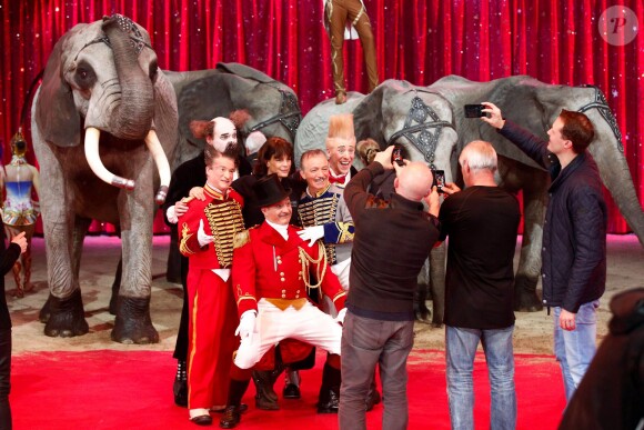 La princesse Stéphanie de Monaco, présidente de l'événement, participait le 12 janvier 2016 au lancement du 40e Festival international du cirque de Monte-Carlo, sous le chapiteau de Fontvieille, à l'avant-veille de la cérémonie d'ouverture. © Bruno Bébert / Bestimage