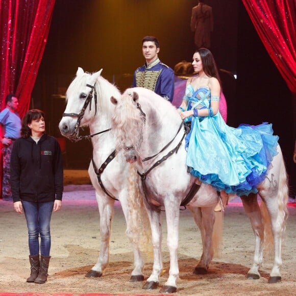 La princesse Stéphanie de Monaco, présidente de l'événement, participait le 12 janvier 2016 au lancement du 40e Festival international du cirque de Monte-Carlo, sous le chapiteau de Fontvieille, à l'avant-veille de la cérémonie d'ouverture. © Bruno Bébert / Bestimage