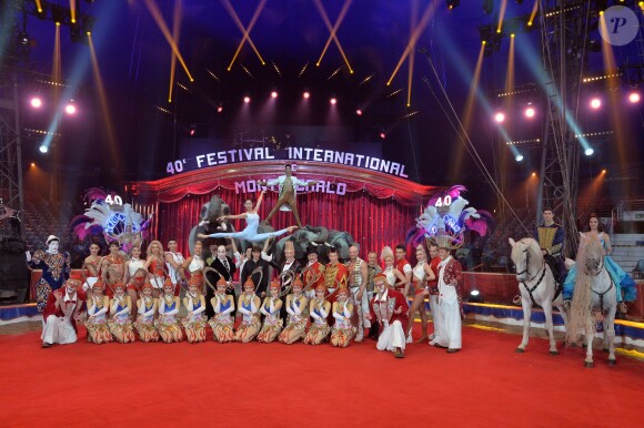 Image de la conférence de presse de lancement du 40e Festival international du cirque de Monte-Carlo, sous la présidence de la princesse Stéphanie de Monaco, le 12 janvier 2016 sous le chapiteau de Fontvieille. © BestImage/Michael Alesi