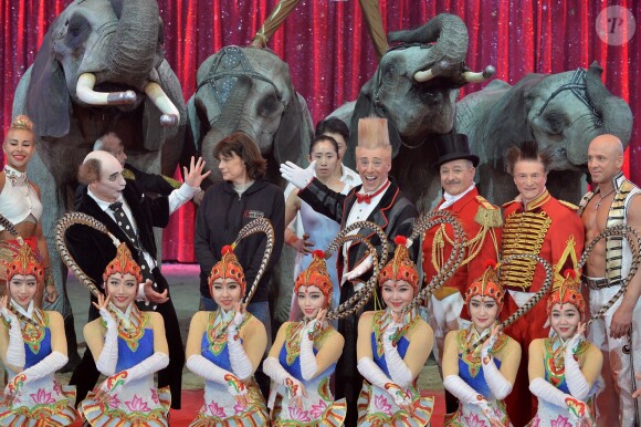 Image de la conférence de presse de lancement du 40e Festival international du cirque de Monte-Carlo, sous la présidence de la princesse Stéphanie de Monaco, le 12 janvier 2016 sous le chapiteau de Fontvieille. © BestImage/Michael Alesi