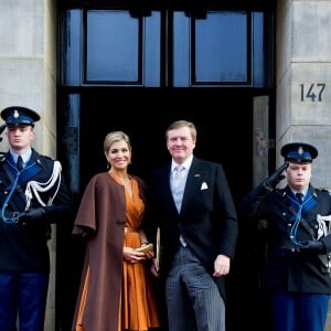 La reine Maxima et le roi Willem-Alexander des Pays-Bas lors de la réception du nouvel an pour le corps diplomatique au Palais à Amsterdam aux Pays-Bas le 13 janvier 2016.