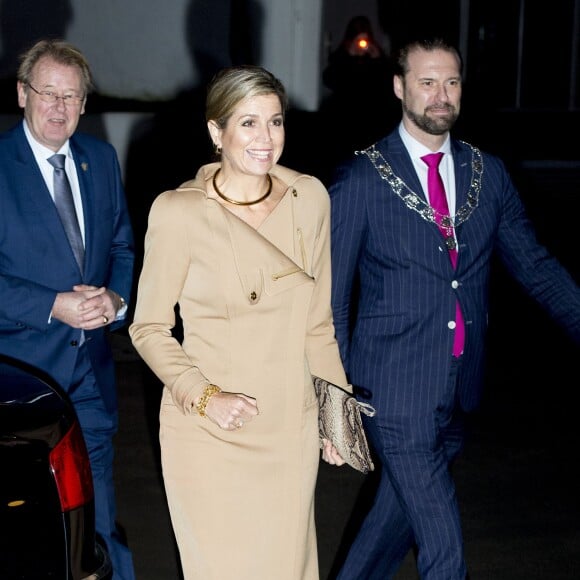 La reine Maxima des Pays-Bas à l'usine Van Nelle à Rotterdam le 13 janvier 2016 pour le lancement de la plate-forme NLGroeit.