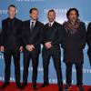 Domhnall Gleeson, Will Poulter, Leonardo DiCaprio, Tom Hardy, Alejandro Gonzalez Inarritu et Paul Anderson à la première du film 'The Revenant' à Londres, le 14 janvier 2016