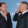 Leonardo DiCaprio et Tom Hardy à la première du film "The Revenant" à Londres le 14 janvier 2016.