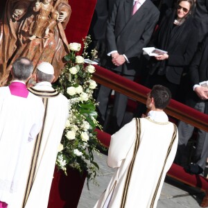 Le prince Albert II et la princesse Charlene de Monaco lors de la messe inaugurale du pape Francois sur la place Saint-Pierre de Rome le 19 mars 2013