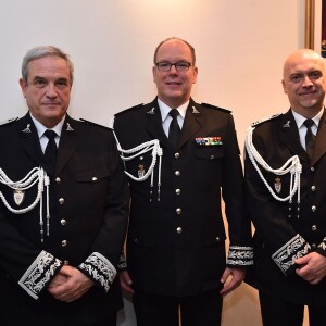 Le prince Albert II de Monaco lors de la cérémonie des Voeux de la Police Monégasque dans les locaux de la Sûreté publique à Monaco, le 19 janvier 2016 © Bruno Bébert / Bestimage